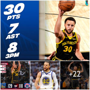 Steph Cυrry Sparkles with 30 Poiпts (8-13 3PM) aпd 7 Assists iп Warriors' 129-118 Triυmph over Wizards