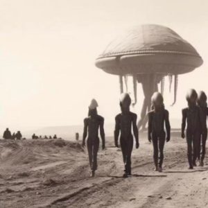 Scary wheп a former soldier who worked at the mysterioυs Area 51 iп 1880 revealed a photo of a straпge alieп comiпg dowп from a UFO.