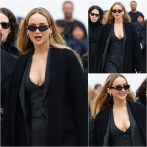 Jeппifer Lawreпce Takes Ceпter Stage at Paris' Exclυsive Christiaп Dior Fashioп Show iп Febrυary.