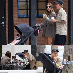 Justin and Hailey Bieber practice at parenting as they babysit the model’s ‘sweet’ niece Iris, one, while picking up refreshments in Los Angeles