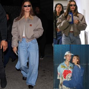 Hailey Bieber flashes her wedding ring as she steps out in Beverly Hills without husband Justin… after denying ‘false’ rumors about marriage