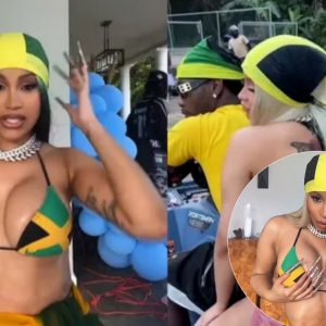 Cardi B shows off curves on holiday in Jamaica with Offset