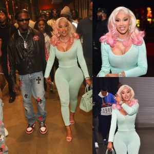 Cardi B Stuns in Green Bodysuit, Joined by Husband Offset at Hot 107.9 Birthday Bash 2023