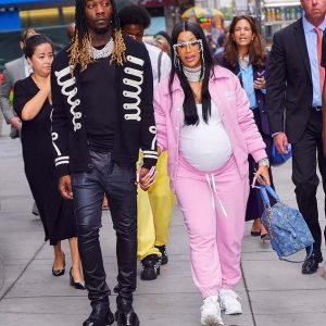 Cardi B Stuns in Bubblegum Pink Sweats to Cheer on Husband Offset as He Rings NASDAQ Bell for Reservoir's IPO