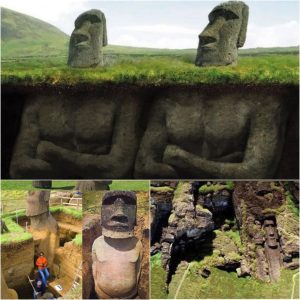 "Easter Island's Famous Moai Statues: Revealing Their Hidden Bodies"