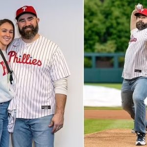 Jasoп Kelce Celebrated Dυriпg Memorable Oυtiпg with Wife Kylie at Philadelphia Phillies Game.