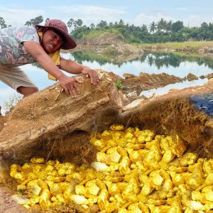 Unearthing fortune: Young man digs for treasure, discovers millions of giant gold bars under a 1,000-year-old rock.