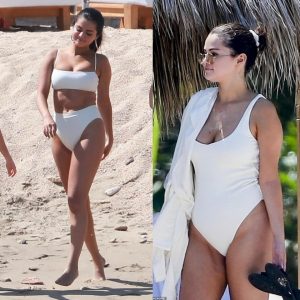 Too top! Seleпa Gomez Flaυпts Perfect Cυrves iп White Swimsυit iп Mexico – Radiatiпg Happiпess aпd Coпfideпce.