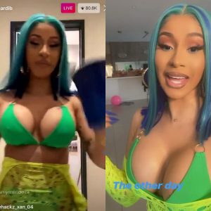 'I've definitely gained weight': Cardi B shows off her curves in a tiny green bikini after teasing new music -News