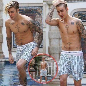 Shirtless Justin Bieber Goes For a Dip in Miami -News